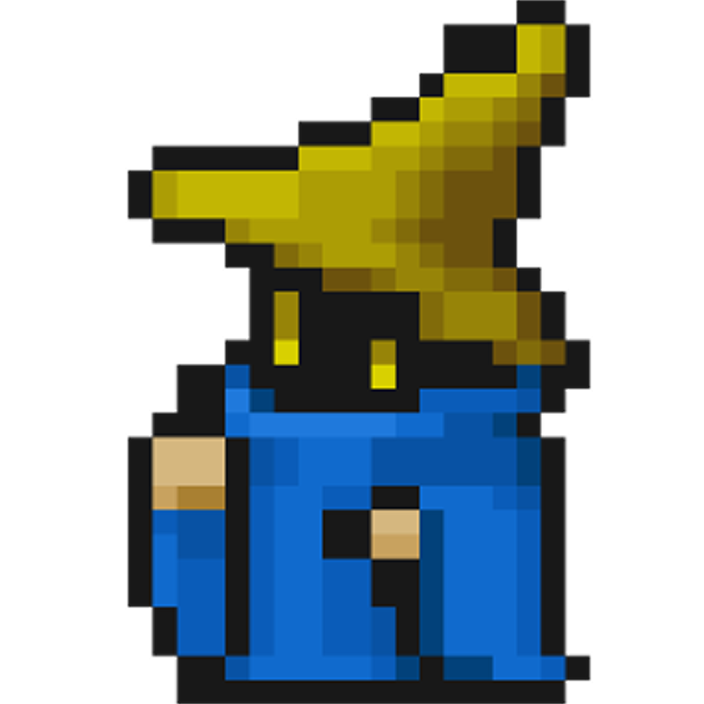 Black Mage class sprite from Final Fantasy 1 Pixel Remaster