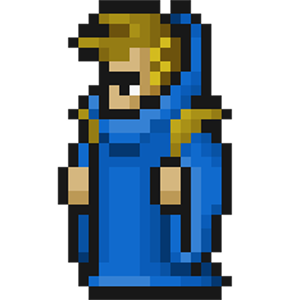 Black Wizard class sprite from Final Fantasy 1 Pixel Remaster