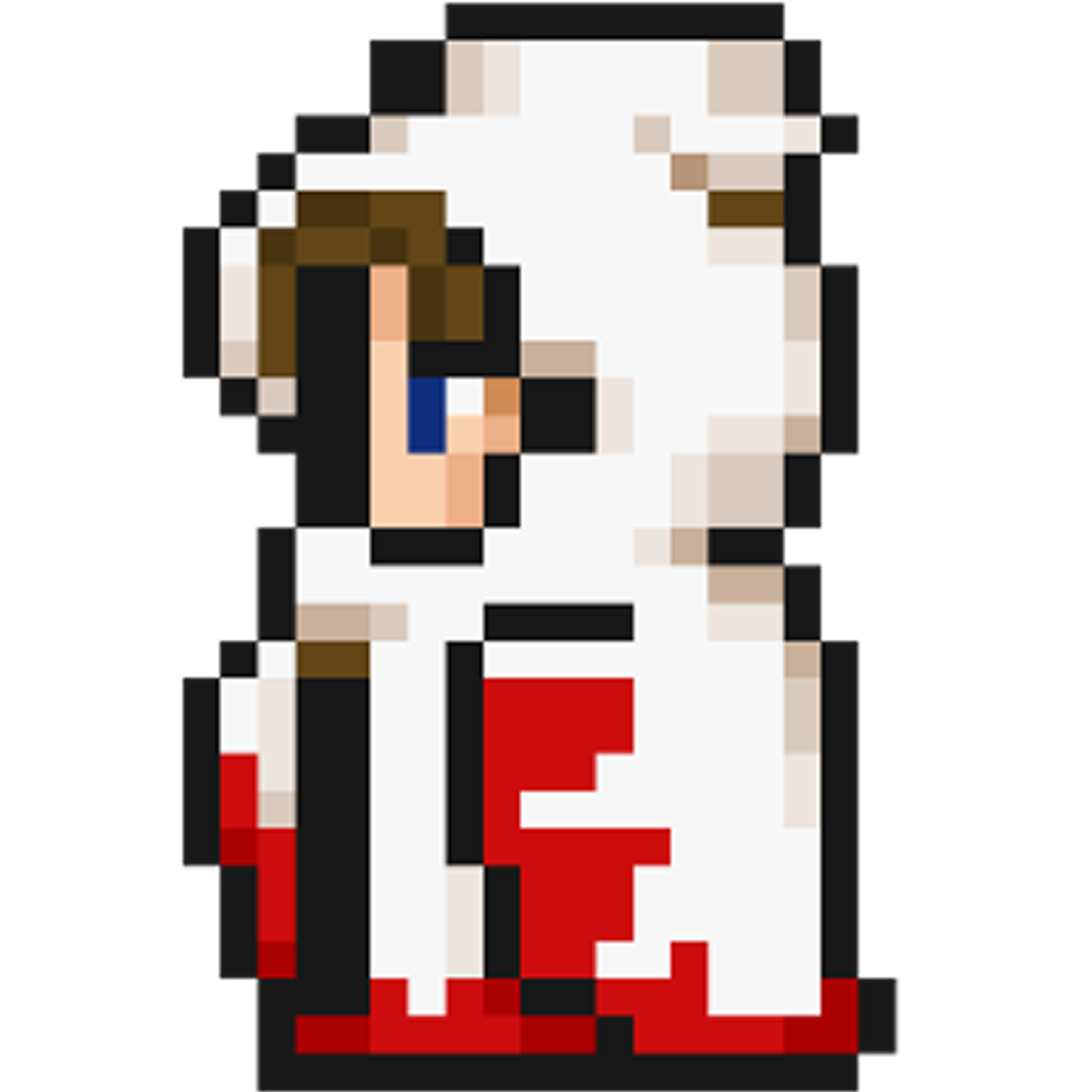 White Mage class sprite from Final Fantasy 1 Pixel Remaster