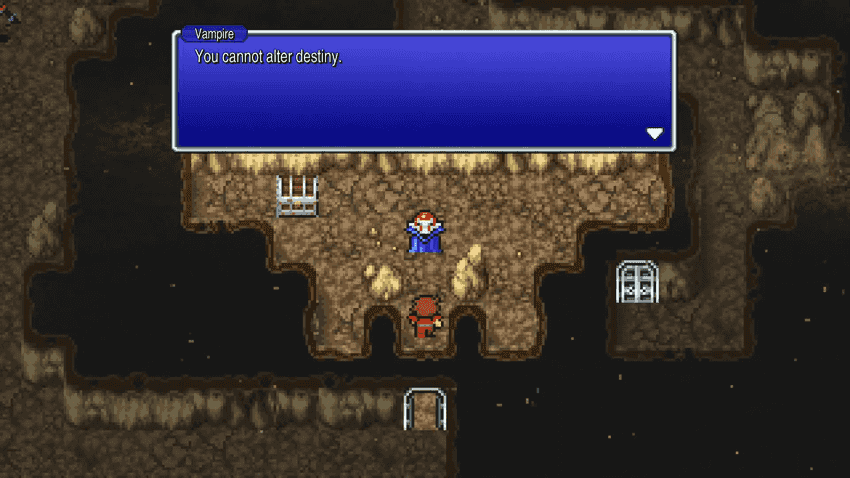 The Vampire mini-boss confrontation in the Cavern of Earth